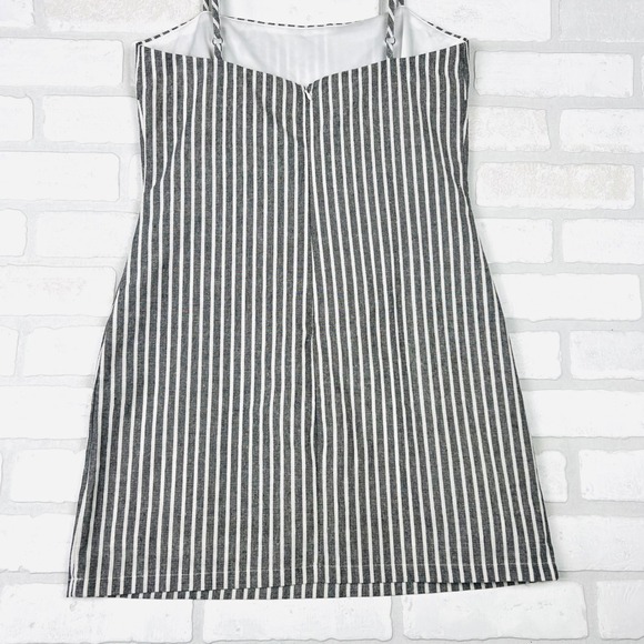 Princess Polly Missing Soul Mini Dress Striped Spaghetti Strap Grey Size 6 NWT - Picture 12 of 15